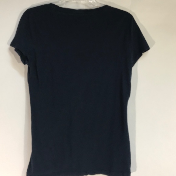 Tommy Hilfiger Tee Shirt Beaded Short Sleeve  Navy Womens size Medium - Picture 2 of 5